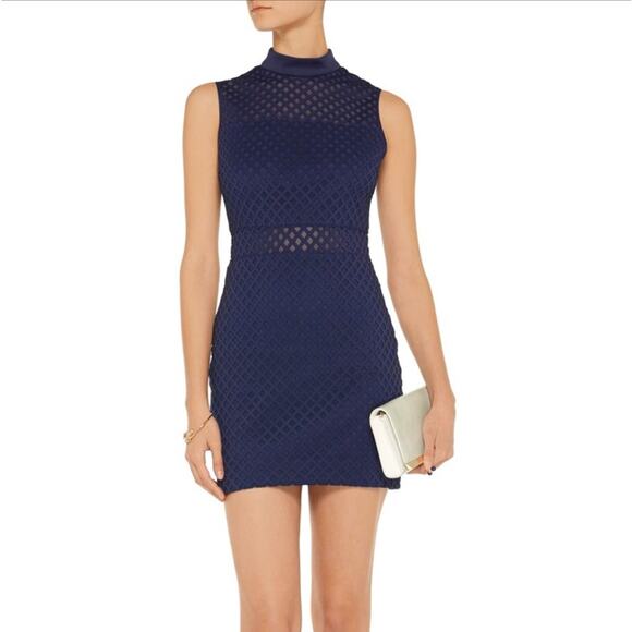 Elizabeth and James Neri Mini Dress High Neck Sleeveless Mesh Party Sheath Sz 10 - Picture 9 of 9